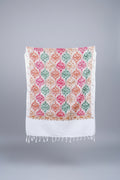 Hand-Embroidered Kashmiri Wool Shawl — Ivory White